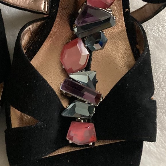 Vince Camuto Clarkson Suede Jeweled Platform Heels - Picture 2 of 5